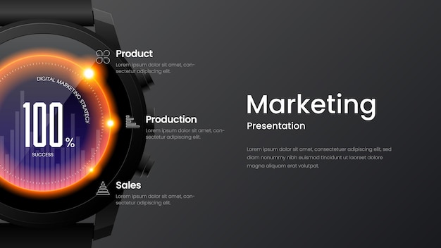 Corporate marketing smartwatch infographic illustration template