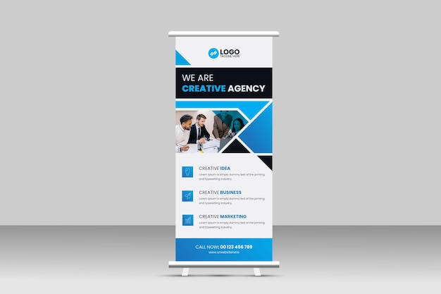 Corporate marketingbureau Roll-up banner ontwerpsjabloon