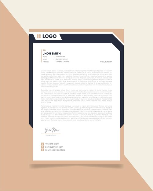 Corporate minimal letterhead document template
