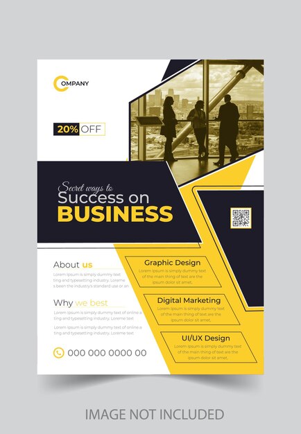 Vector corporate minimal simple business flyer design marketing flyer design template