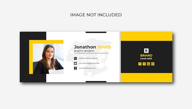 画像付きの企業のミニマリストの電子メール署名テンプレートデザイン