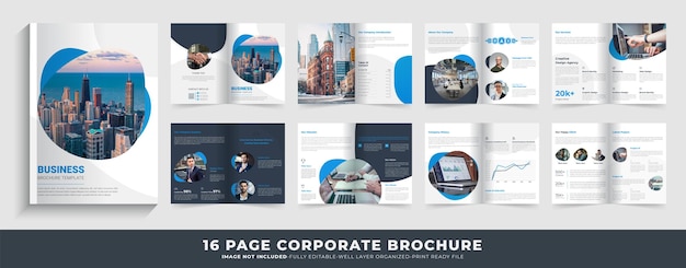 Vector corporate minimalistische zakelijke brochure sjabloonontwerp met meerdere pagina's