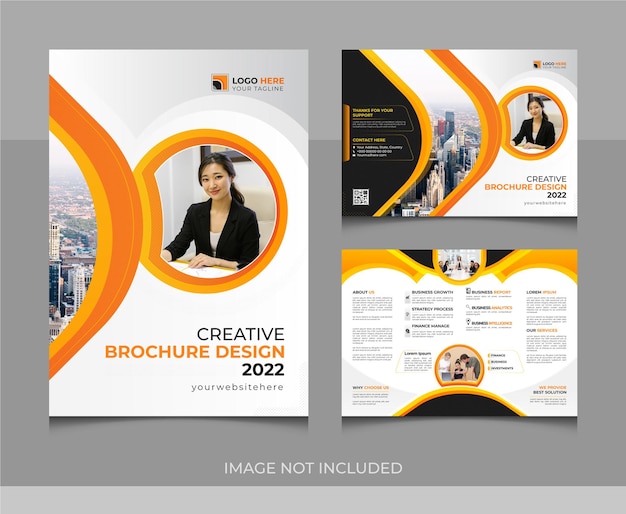 Корпоративный современный двойной шаблон дизайна брошюры
