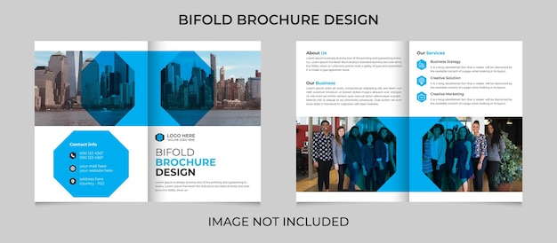 Corporate modern business bifold brochure design template