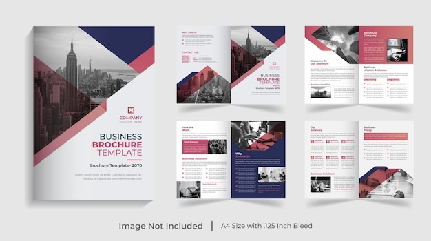 Corporate Modern Business Brochure template with creative shape company profile annual report design