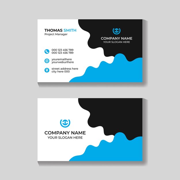 Современный дизайн шаблона корпоративной визитки