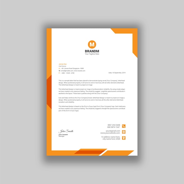 corporate modern business letterhead template