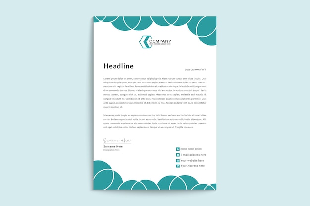 Corporate modern business letterhead template