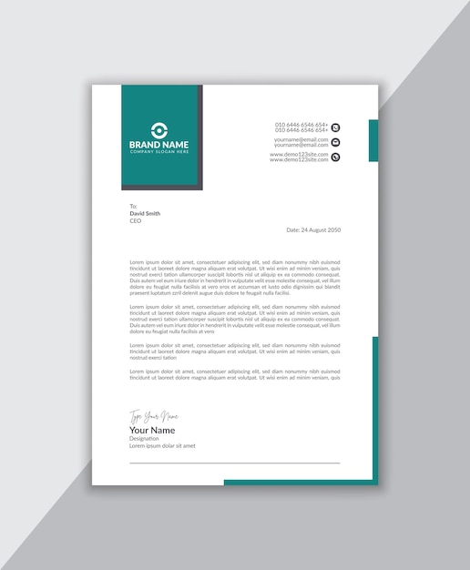 Corporate modern business letterhead