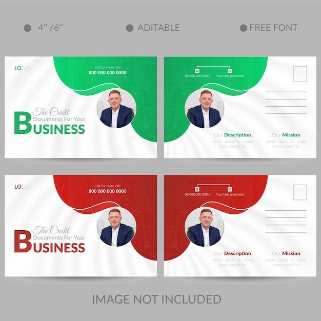 Corporate and modern business post card design template vector template design