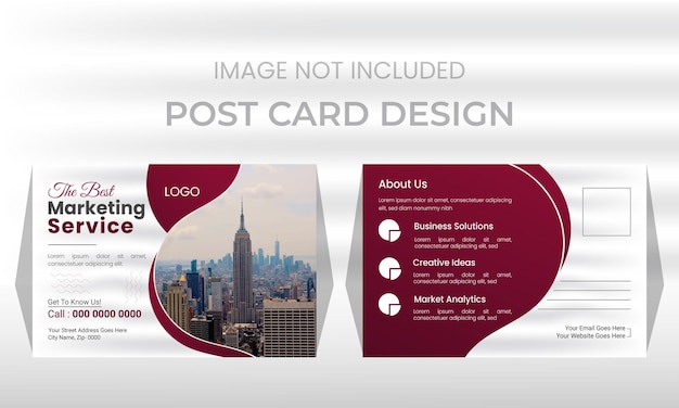 현대 기업 비즈니스 포스트카드 디자인 템플릿 이중면 포스트 카드 디자인