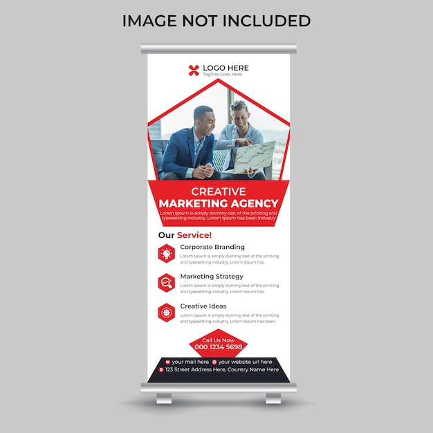 Corporate modern business roll-up banner design standee for presentation purposes