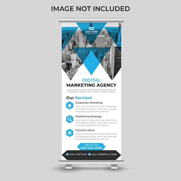 Corporate modern business roll-up banner ontwerp stand banner sjabloon