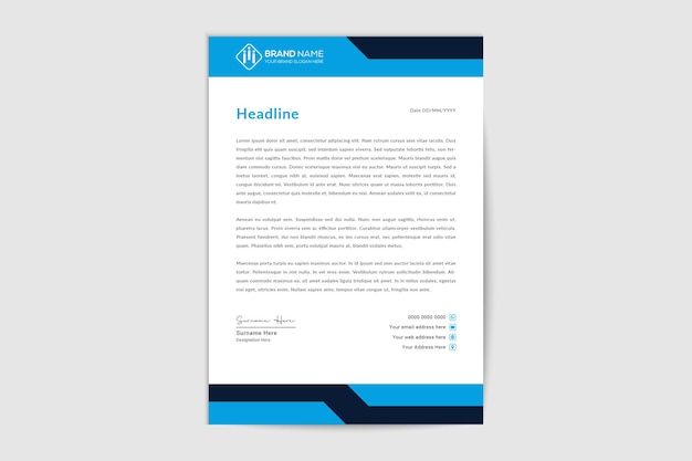 Corporate modern company letterhead template design