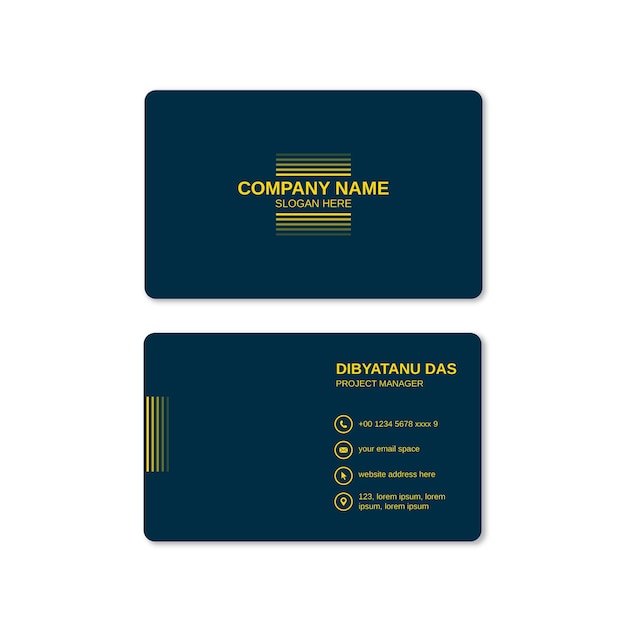 Корпоративный современный креативный и чистый шаблон визитной карточки