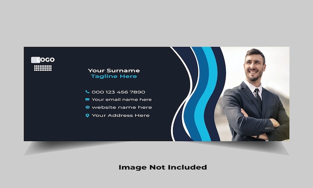 Corporate modern and Deferent stylish email signature Template with author photo place