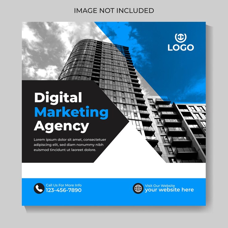Vector corporate modern digital marketing agency social media post design template