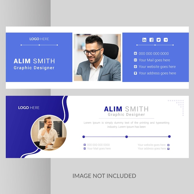 Corporate and modern Email signature design layout vector file design