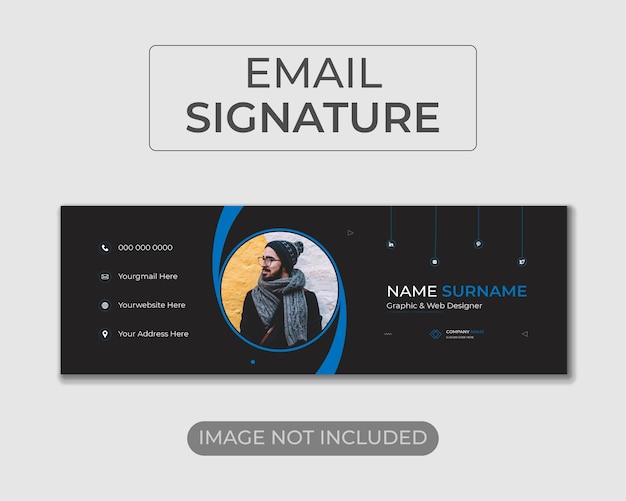 기업의 현대적인 이메일 서명 디자인 템플릿 또는 소셜 미디어 표지 디자인