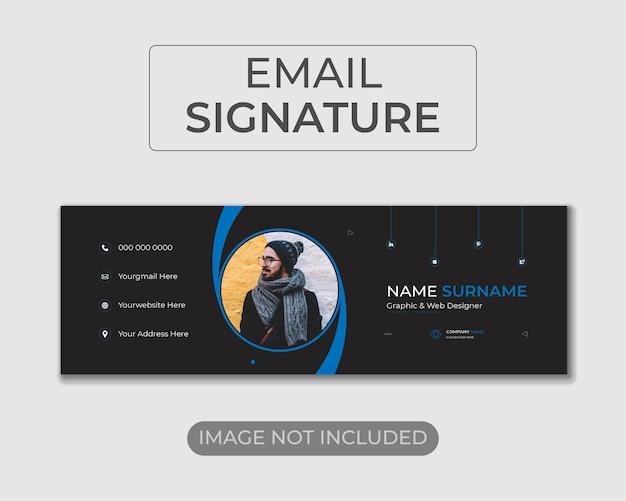 企業の現代の電子メール署名デザインテンプレートまたはソーシャルメディアカバーデザイン