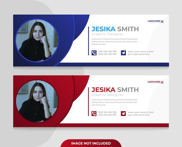 Vector corporate modern email signature template and email footer or personal social media cover