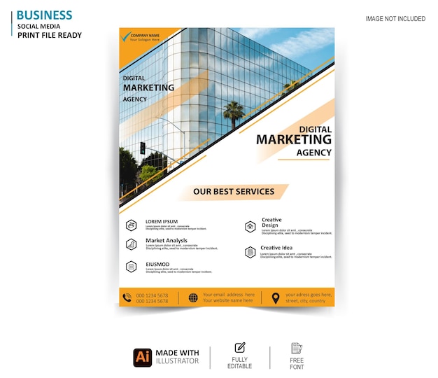 Corporate modern flyer poster and book cover design with Vector