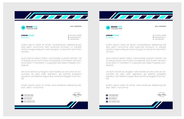 corporate modern letterhead design template with yellow blue green and red color creative modern