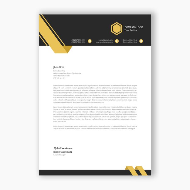 Vector corporate modern letterhead design template