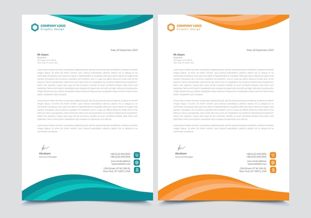 corporate modern letterhead design template