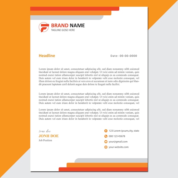 corporate modern letterhead design template