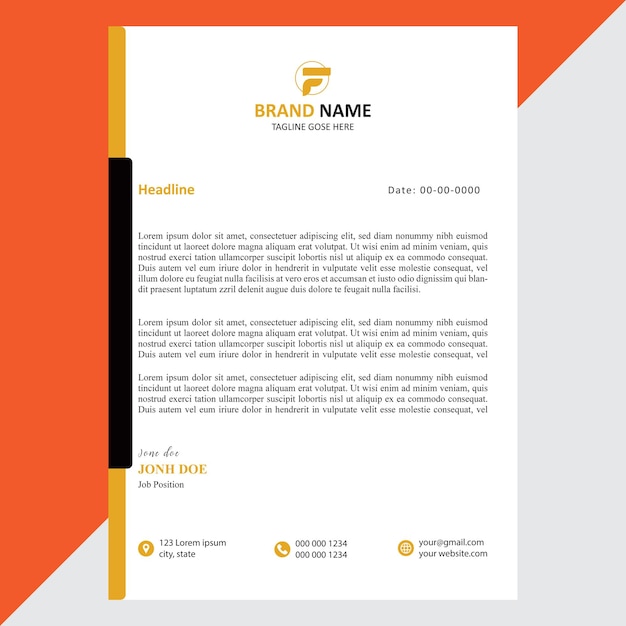 corporate modern letterhead design template