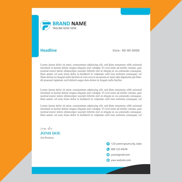 corporate modern letterhead design template