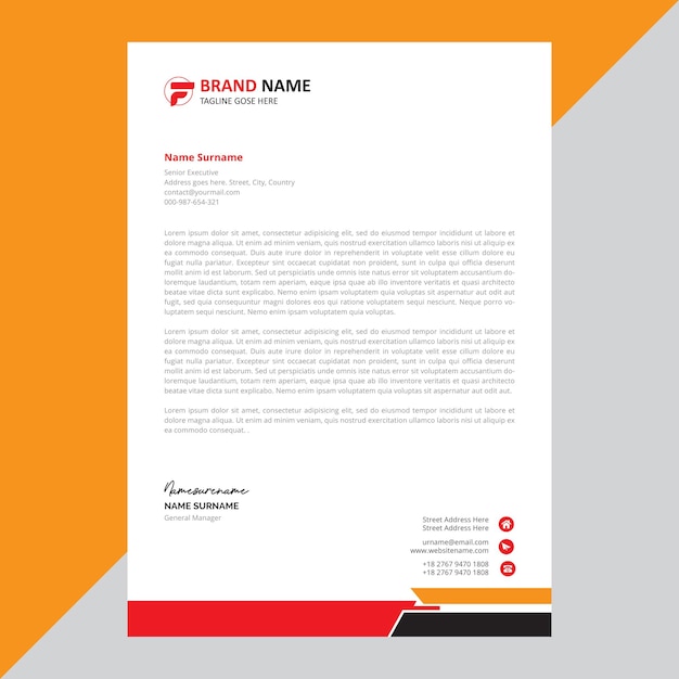 Corporate modern letterhead design template