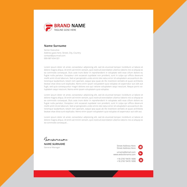 Corporate modern letterhead design template