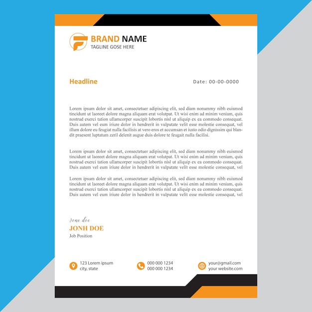 corporate modern letterhead design template