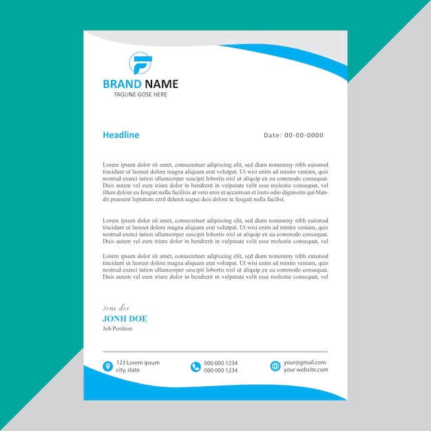 corporate modern letterhead design template