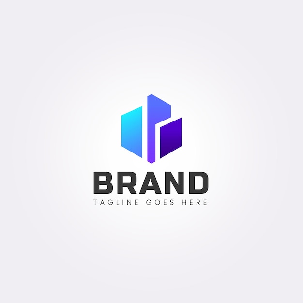 Corporate modern logo design with gradient