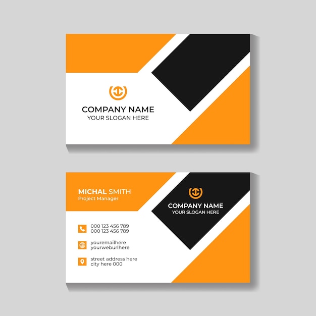 Corporate modern minimalist business card design template