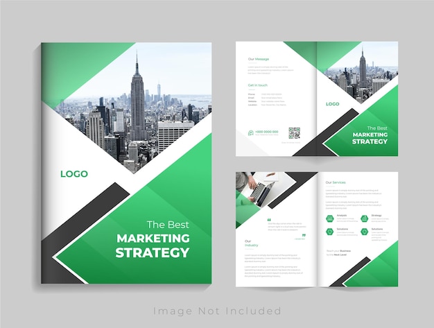 Corporate modern multipurpose company bifold brochure template design