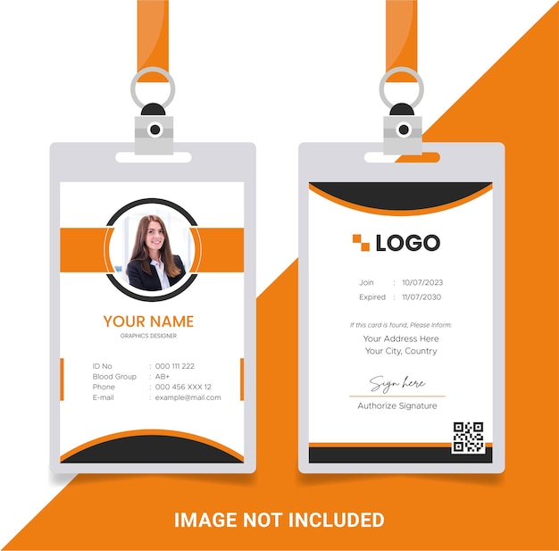 Corporate modern office ID card design vector template