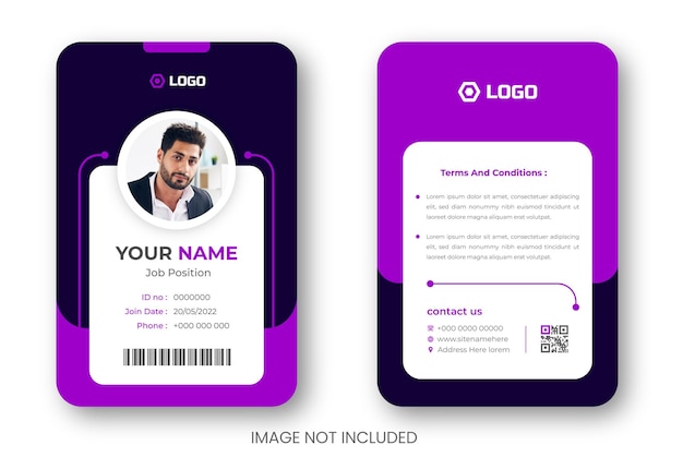 corporate Modern professional business id card design template or Company employee id card design