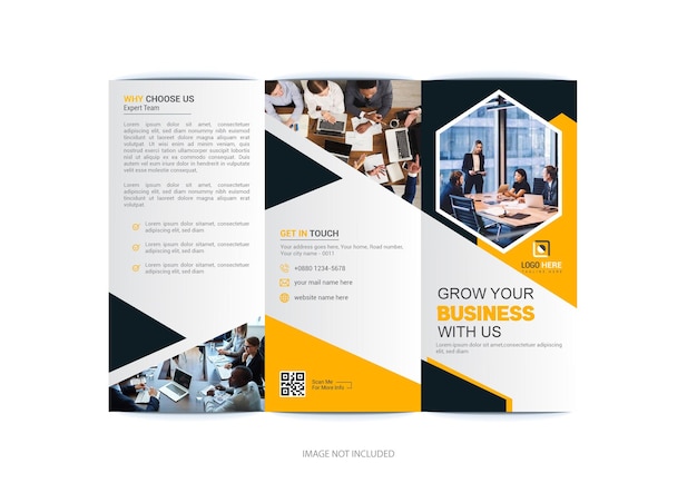 Corporate modern professional business trifold brochure design template