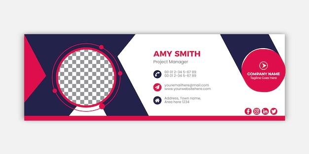 Vector corporate modern and professional email signature or social media cover vector template