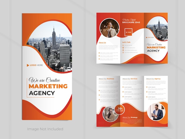 Корпоративный современный профессиональный дизайн брошюры в три раза