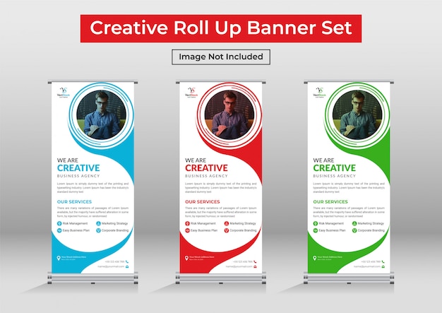 Corporate modern roll up banner set