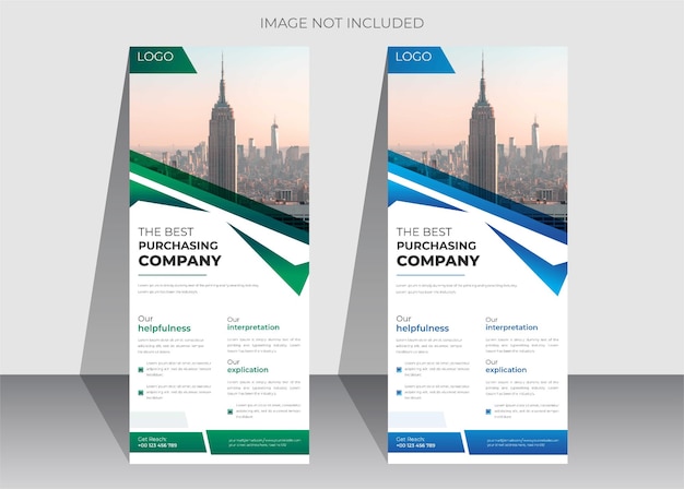 Corporate modern roll up banner or x banner design template