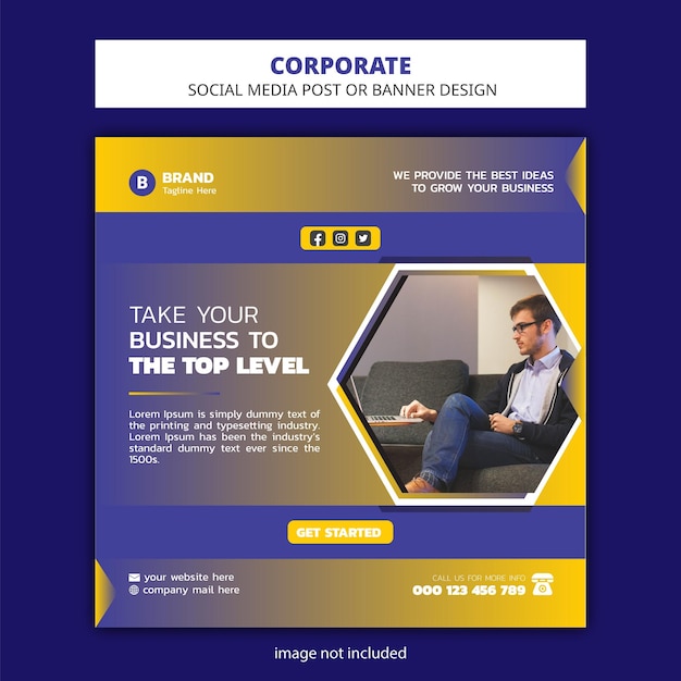 Corporate modern social media post square design and banner flyer template