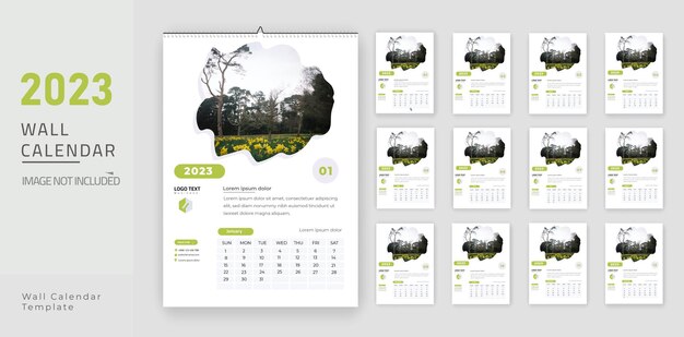 Corporate modern wall calendar 2022 template