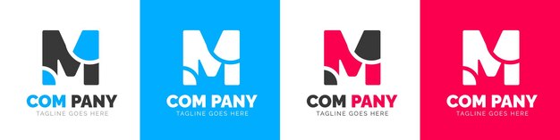 corporate moderne zakelijke creatieve Minimale bedrijf Letter M logo pictogram vector ontwerpsjabloon set