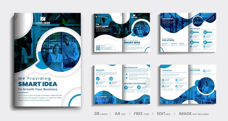 Vector corporate multipage business brochure template design minimal company profile template design